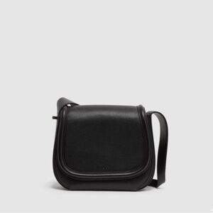 NWT Reiss structured black crossbody Cleo bag leather purse minimalist